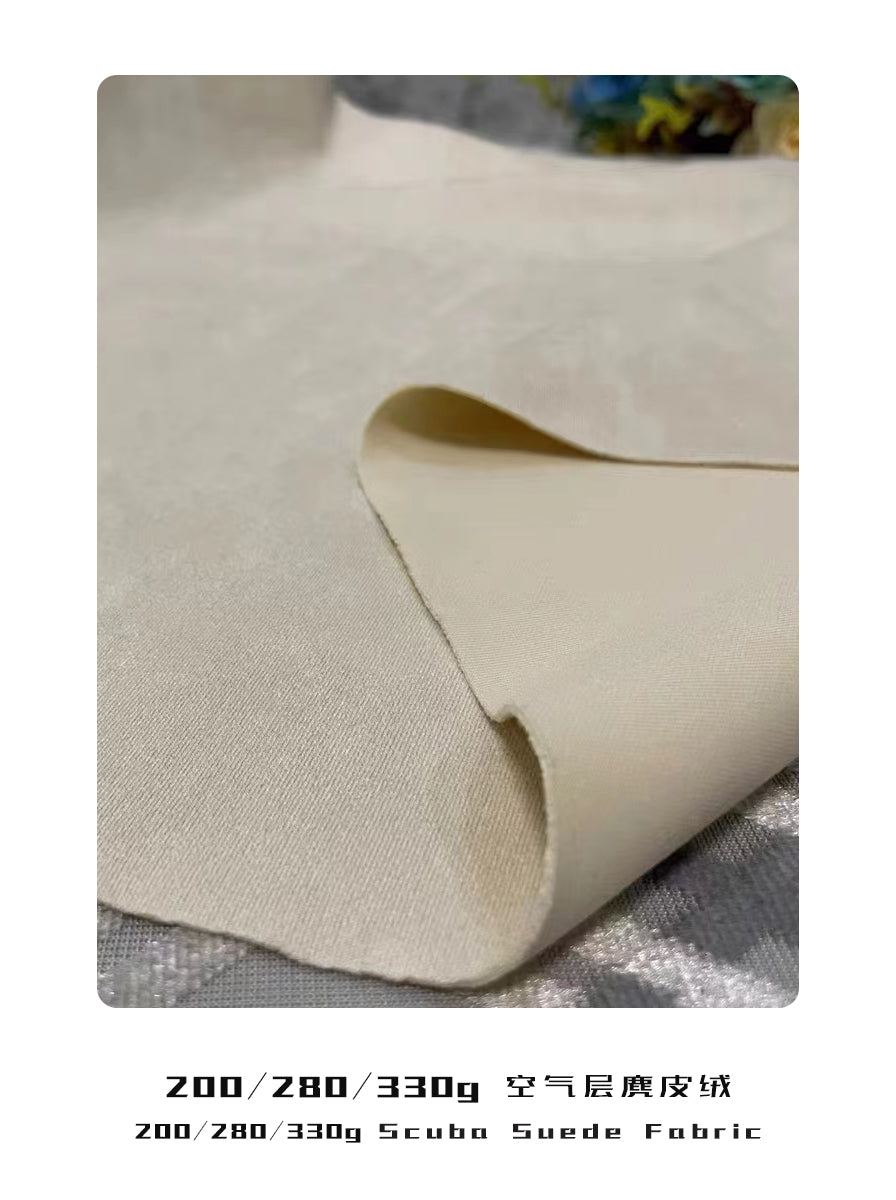 Scuba Suede Fabric – Microfiber Suede with Knitted Backing & Snow-like Shading Effect