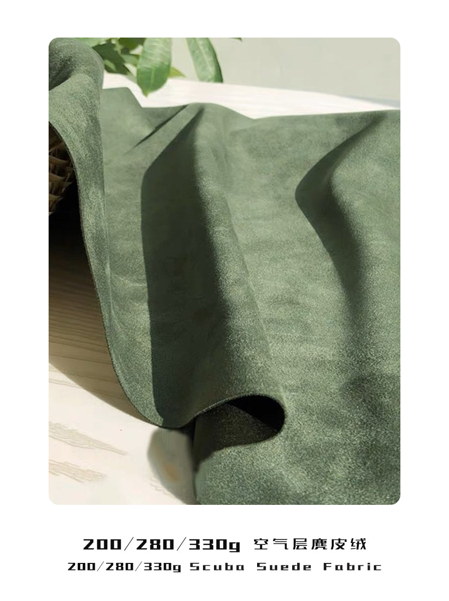 Scuba Suede Fabric – Microfiber Suede with Knitted Backing & Snow-like Shading Effect