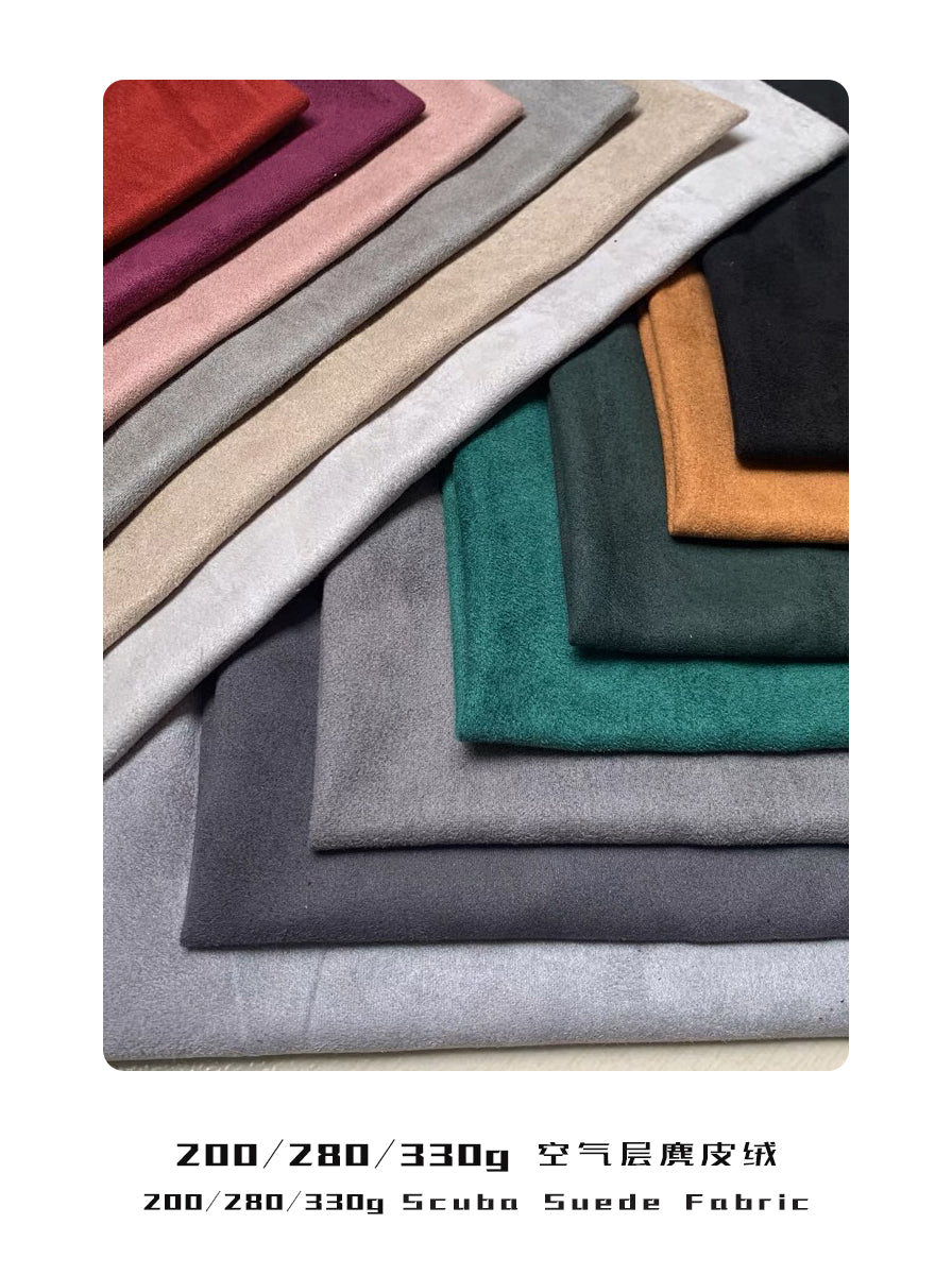 Scuba Suede Fabric – Microfiber Suede with Knitted Backing & Snow-like Shading Effect
