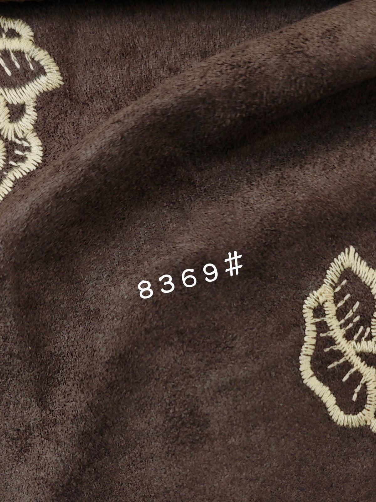 Custom Embroidered Suede Fabric – 8369