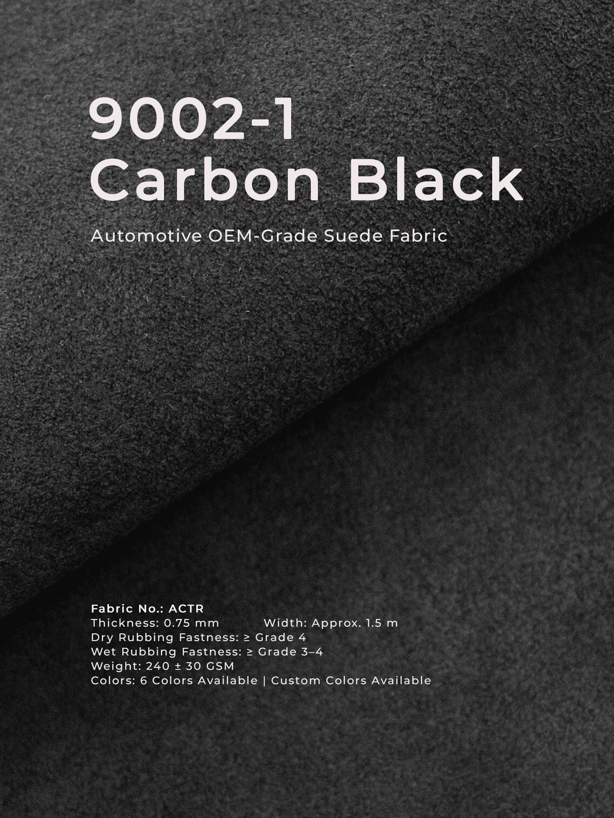 Automotive OEM-Grade Suede Fabric for Car Interiors 240GSM – ACTR