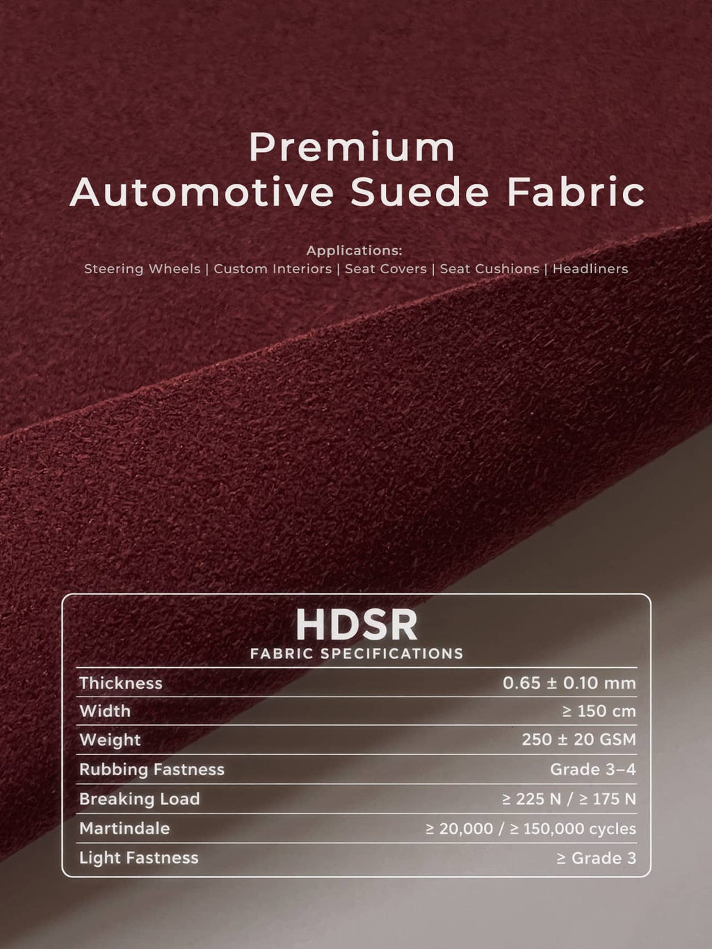 Premium Double-Sided Automotive Suede Fabric 250GSM – HDSR