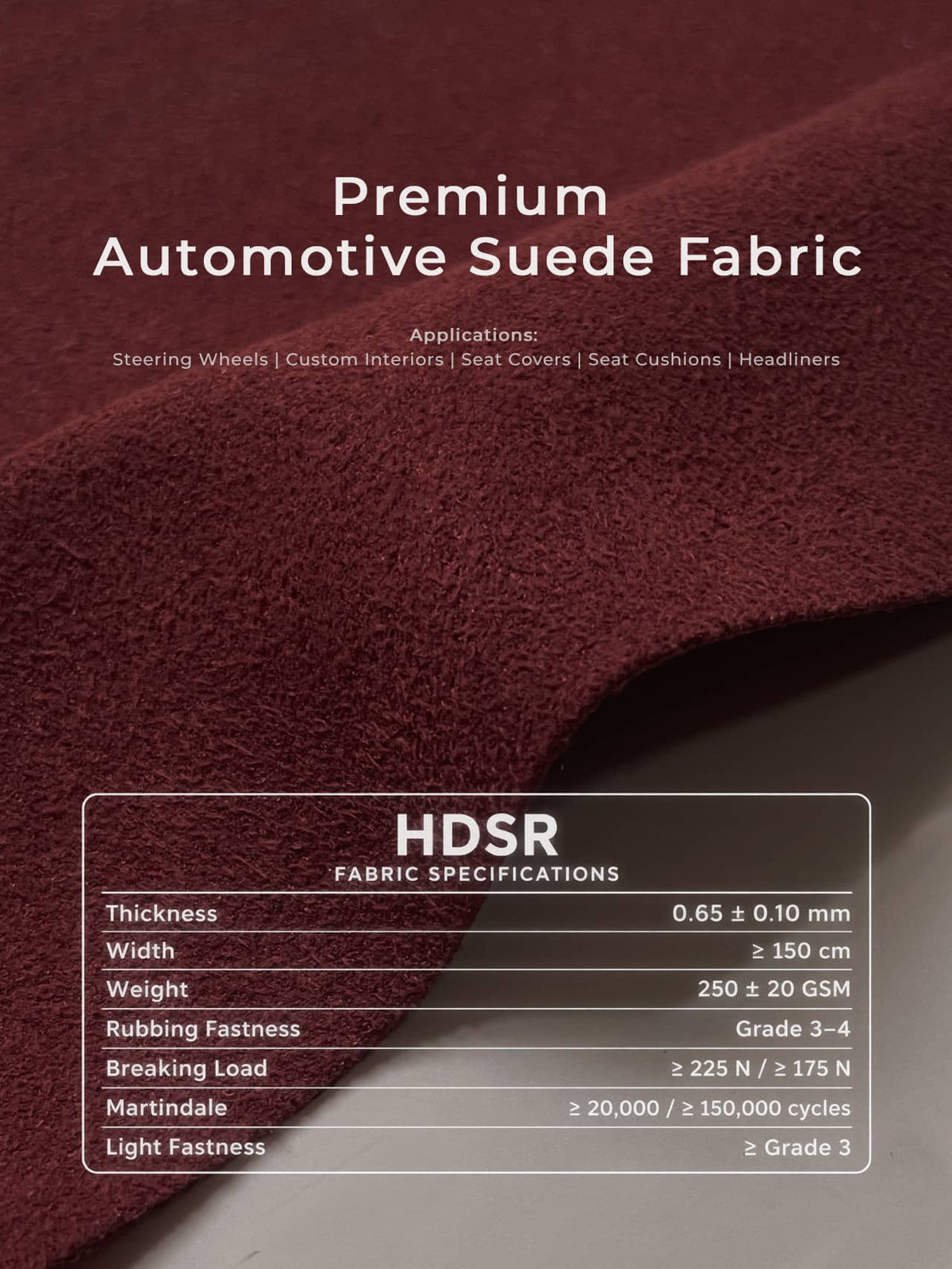 Premium Double-Sided Automotive Suede Fabric 250GSM – HDSR