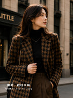 250GSM Houndstooth Jacquard Suede Fabric – QRQN