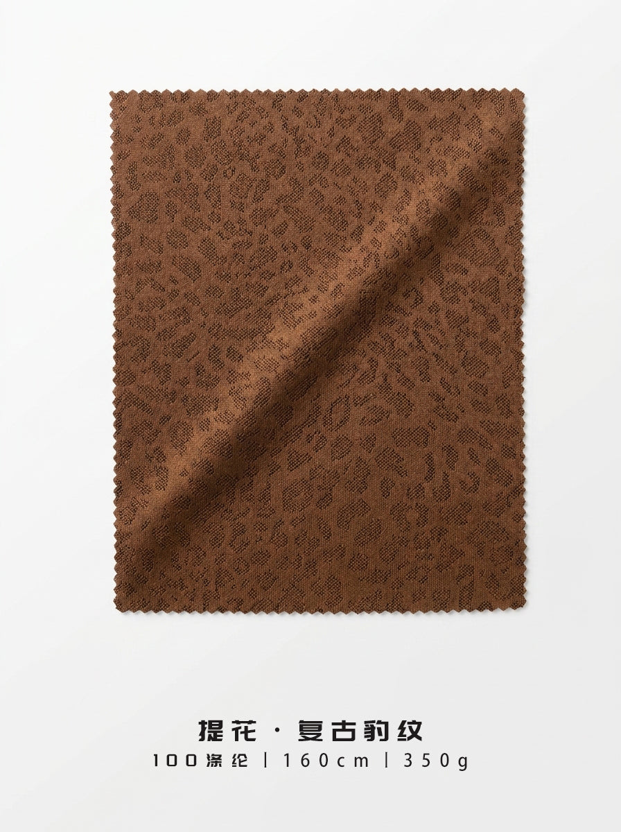 350GSM Vintage Leopard Jacquard Suede Fabric – FGBW