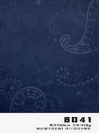 blue paisley embossed synthetic suede fabric 320gsm 160cm 2-way stretch ultra soft for decoration 8041